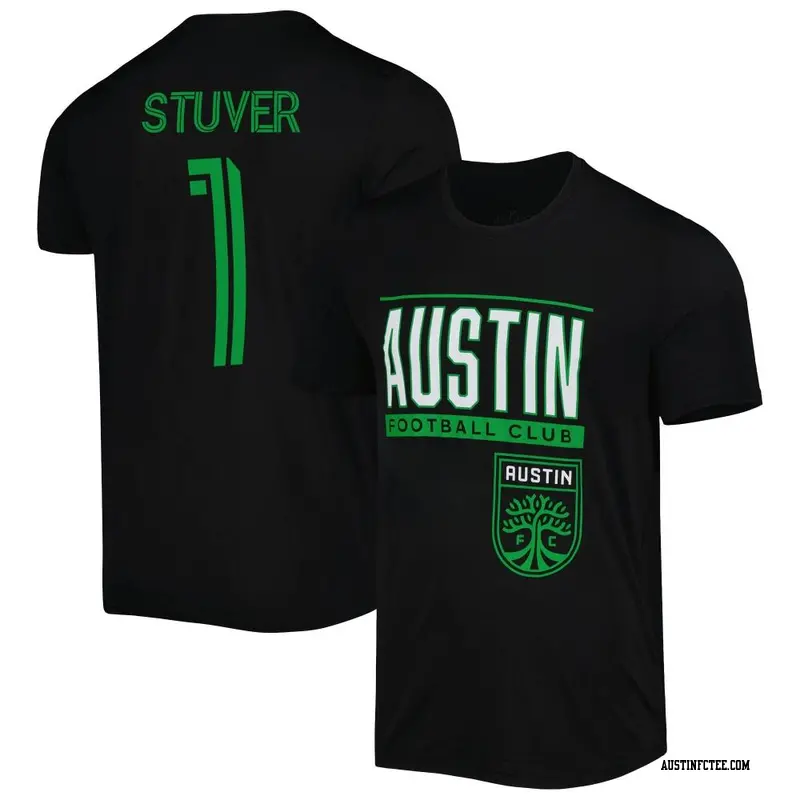 Men's Austin FC ＃1 Brad Stuver Black Name & Number Club Performance T-Shirt