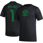 Men's Austin FC ＃1 Brad Stuver Black Name & Number Club T-Shirt