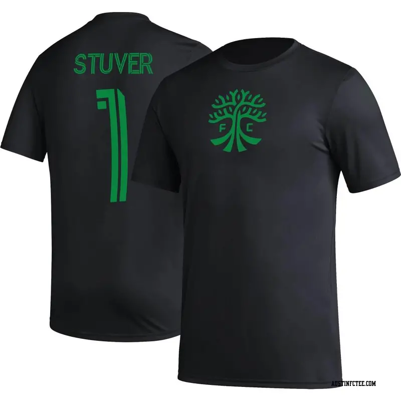Men's Austin FC ＃1 Brad Stuver Black Name & Number Club T-Shirt