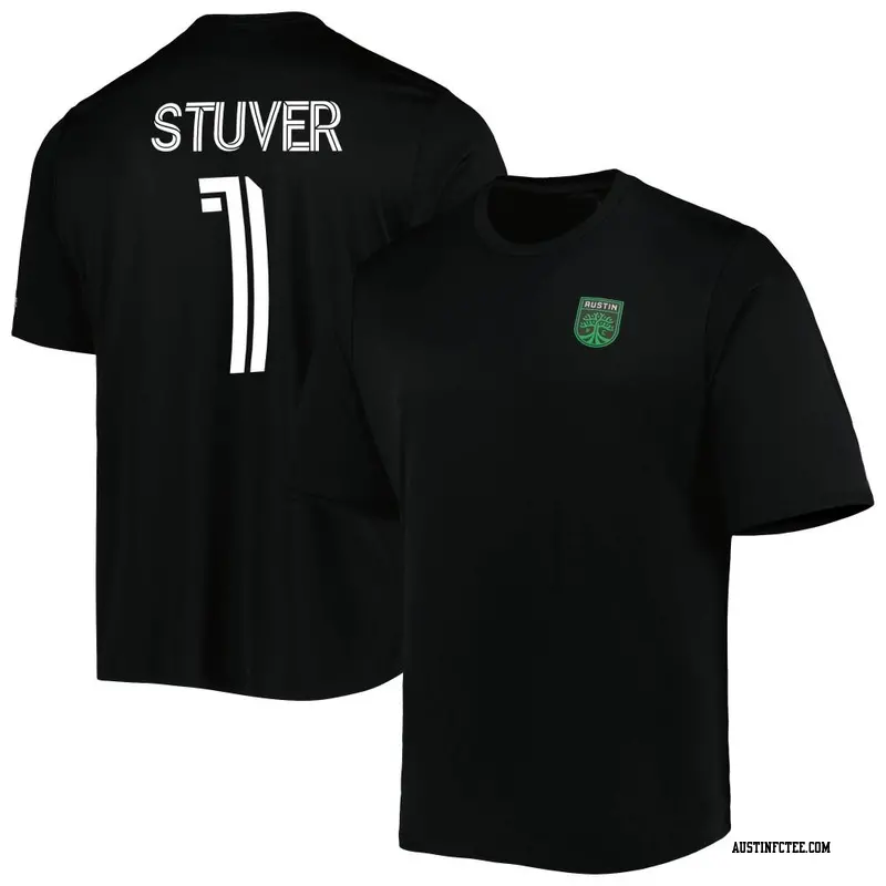 Men's Austin FC ＃1 Brad Stuver Black Name & Number Terminal Tackle T-Shirt
