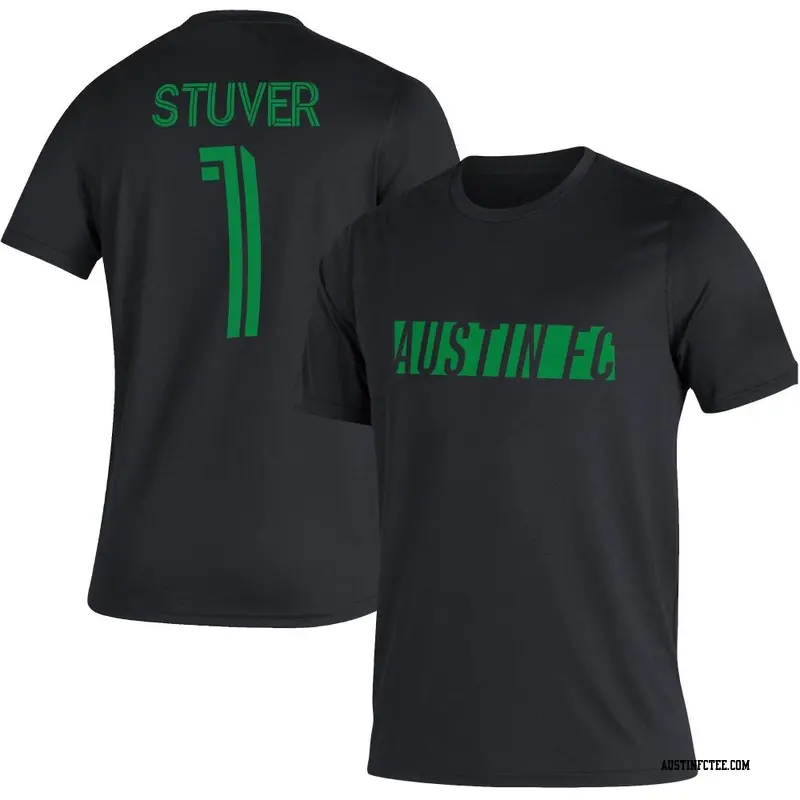 Men's Austin FC ＃1 Brad Stuver Black Name & Number Vintage T-Shirt