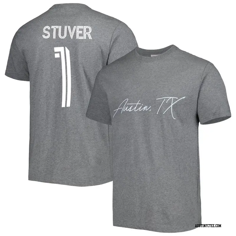 Men's Austin FC ＃1 Brad Stuver Gray Name & Number City T-Shirt