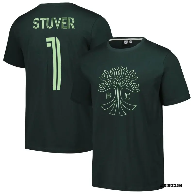 Men's Austin FC ＃1 Brad Stuver Green Name & Number Culture Heavy T-Shirt