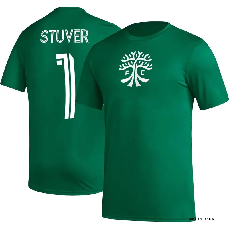 Men's Austin FC ＃1 Brad Stuver Green Name & Number Icon T-Shirt