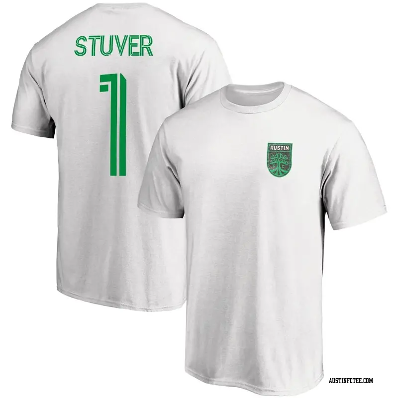 Men's Austin FC ＃1 Brad Stuver White Name & Number Classic Greatness T-Shirt