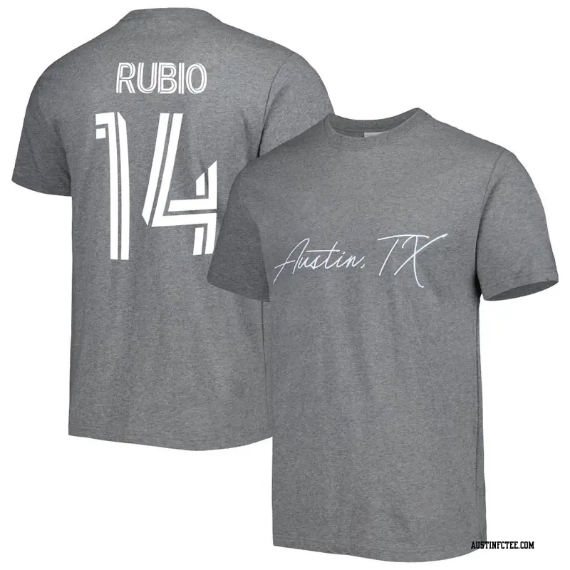 Men's Austin FC ＃14 Diego Rubio Gray Name & Number City T-Shirt