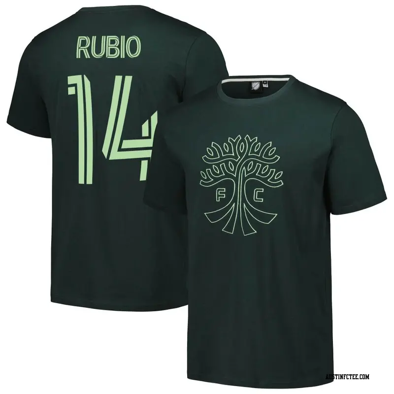 Men's Austin FC ＃14 Diego Rubio Green Name & Number Culture Heavy T-Shirt
