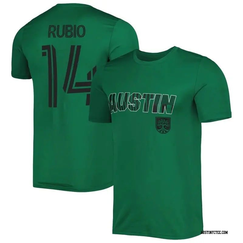 Men's Austin FC ＃14 Diego Rubio Green Name & Number Hook T-Shirt