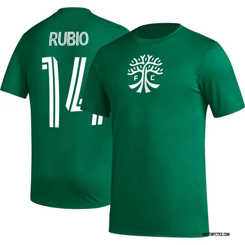 Men's Austin FC ＃14 Diego Rubio Green Name & Number Icon T-Shirt