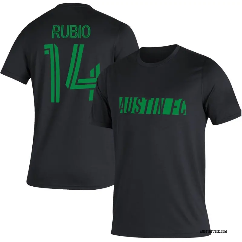Youth Austin FC ＃14 Diego Rubio Black Name & Number Vintage T-Shirt